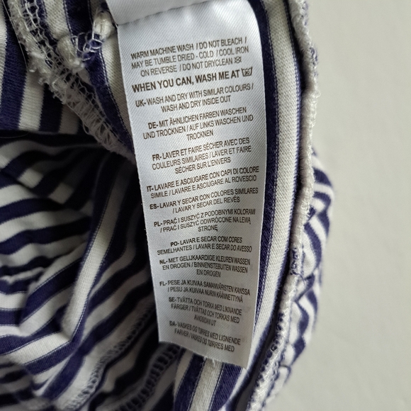 Boden Striped Navy and White Tiered Ruffle Skort - Picture 5 of 10